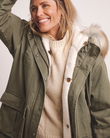 Anthology Khaki Cotton Parka Coat