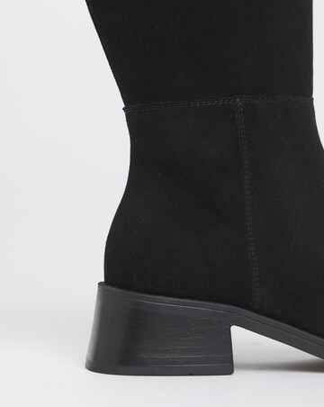 Cressida Block Heel Suede Knee Boots - Extra Wide Fit (EEE) & Super Curvy Calf