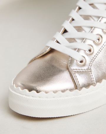 Janey Scalloped Edge Lace Up Trainer - Extra Wide Fit (EEE)