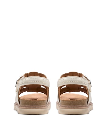 Clarks White Arwell Sun Strappy Sandal -Wide Fit (E)
