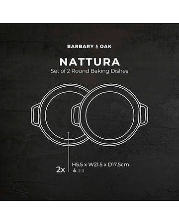 Barbary & Oak Nattura Set of 2 Round Baking Dishes Beige