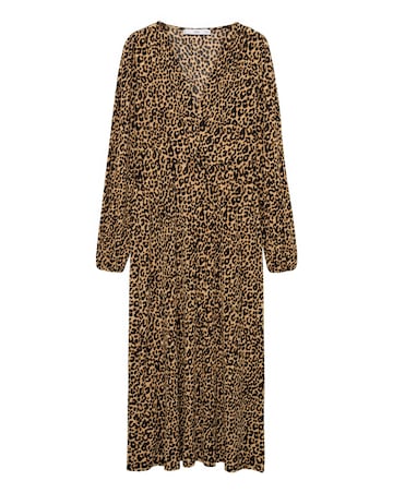 Mango Lin Leopard Midi Dress