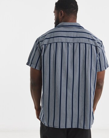 Jack & Jones Dover Stripe Resort Shirt - Blue/White