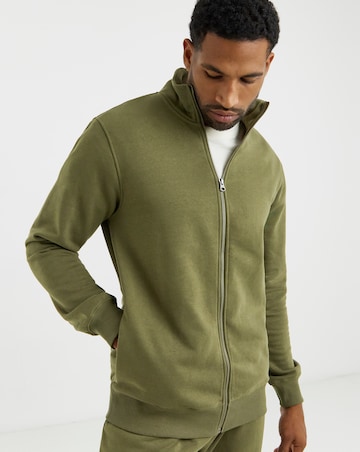 Full Zip Funnel Neck Sweatshirt Long