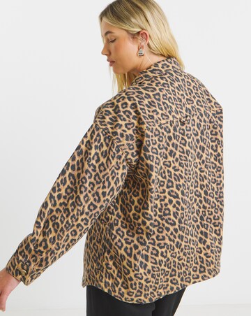 Simply Be Leopard Print Cargo Utility Jacket