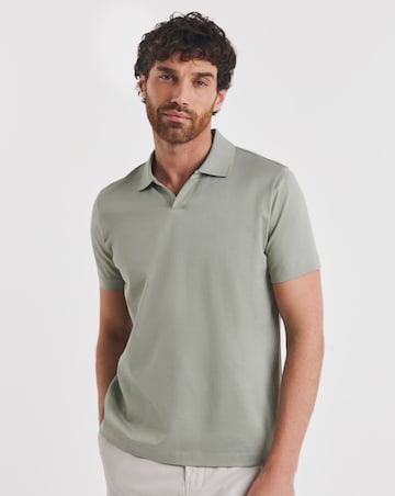 Folio Mercerised Supima Trophy Neck Polo- Sage