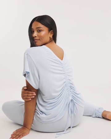 Ruched Top And Cuffed Jogger Lounge Set