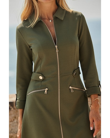 Sosandar Textured Zip Through Dress