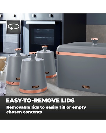 Tower Cavaletto Set of 3 Canisters Grey