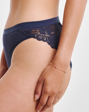 Pretty Secrets 3 Pack Harper Lace Rib Midi Brazilian Navy/White/Grey