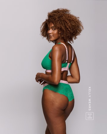 Lemonade Dolls Synergy Lace Fuller Cup Bralette Emerald/Pink