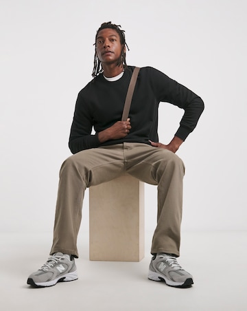 Crew Neck Sweatshirt Long- Black