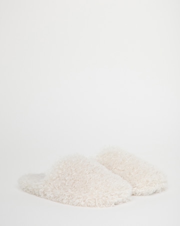 Mindy Shaggy Fur Mule Slippers - Wide Fit (E)