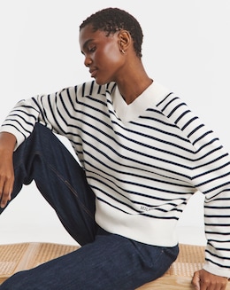 Tommy Hilfiger Mini Stripe V-Neck Long Sleeve Sweater