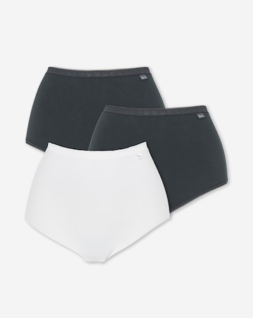 Slimma (3 Pack) Cotton Full Brief Knickers Black/White
