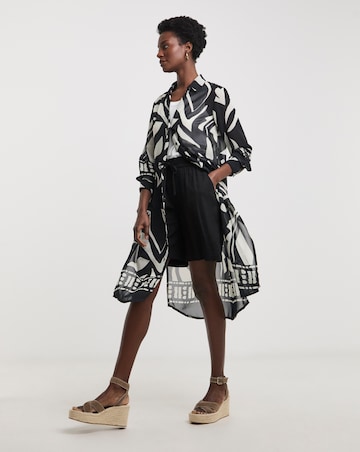 Printed Longline Chiffon Shirt