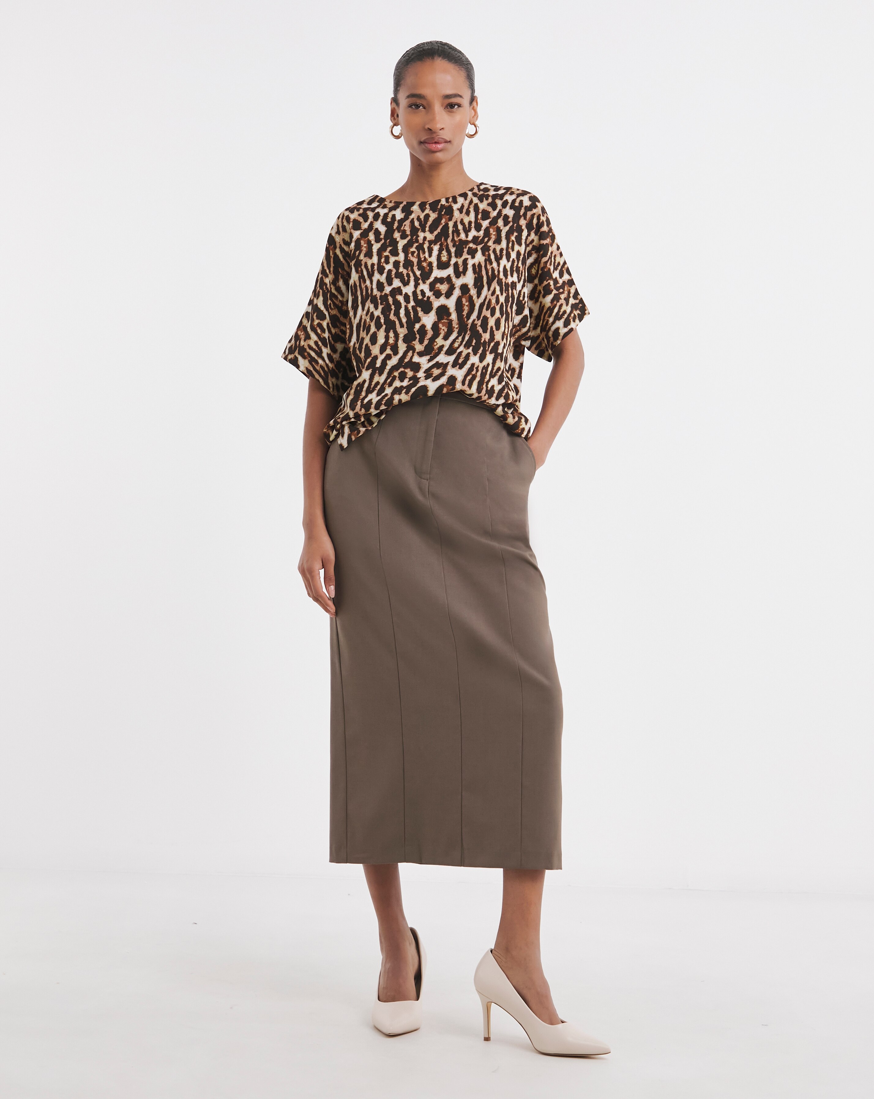 Woven Short Sleeve Boxy Top | JD Williams