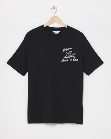 Ben Sherman Beach Club Back Print T-Shirt - Black
