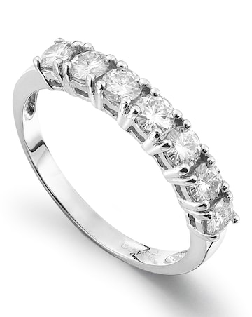 Moissanite 9 Carat Gold 1 Carat Half Eternity Ring