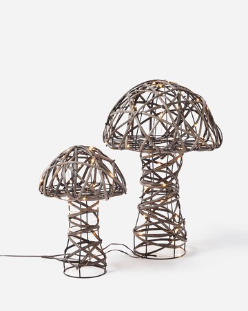 2 Mains Powered Lit Mushrooms
