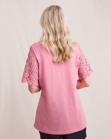 Julipa Crochet Pure Cotton Sleeve T-Shirt