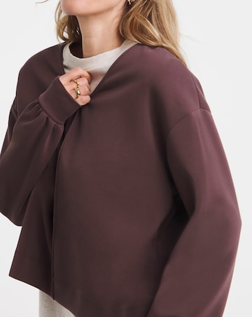 Anthology V Neck Sweatshirt With Satin Trims