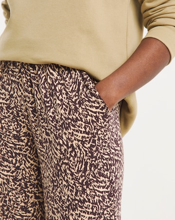 Printed Wide Leg Jersey Trouser