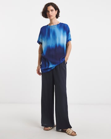 Woven Short Sleeve Boxy Top