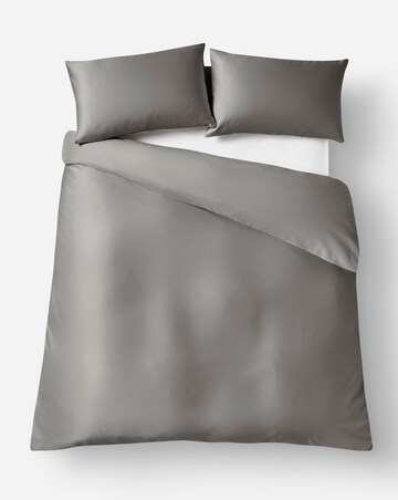 Faux Silk Matte Satin Charcoal Duvet Set