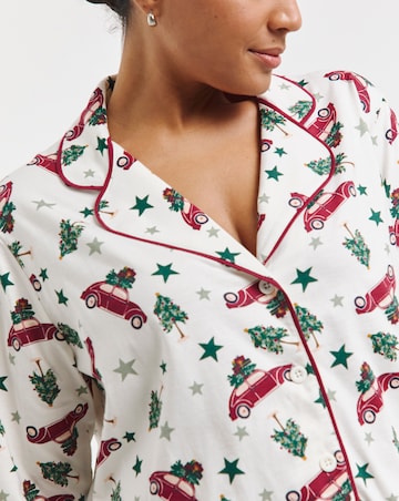 Christmas Print Button Through Pyjama Set