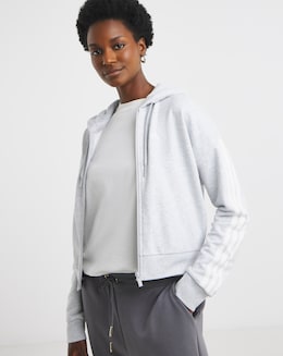 adidas Full Zip 3 Stripe Hoodie