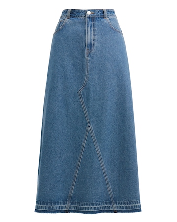 Blue A Line Maxi Skirt