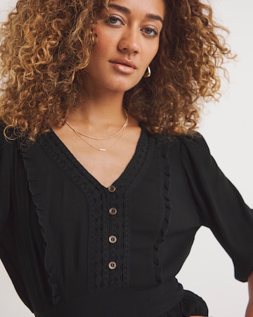 Joe Browns Black Chloes Favourite Crinkle Midi Dress