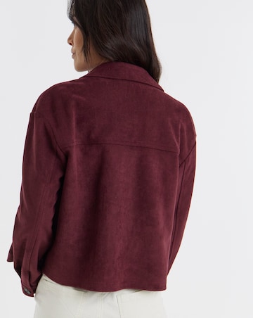 Dark Berry Suedette Trucker Jacket