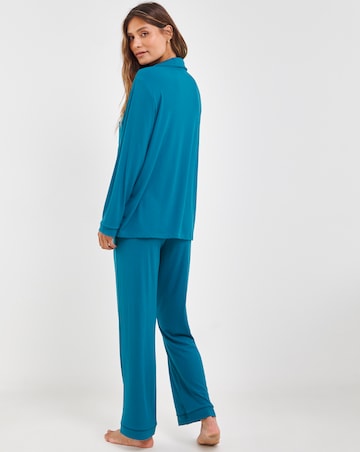 Pretty Secrets Supersoft Ribbed Button Through Pyjama Set