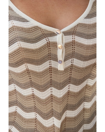 Sosandar Chevron Stripe Square Neck Jumper