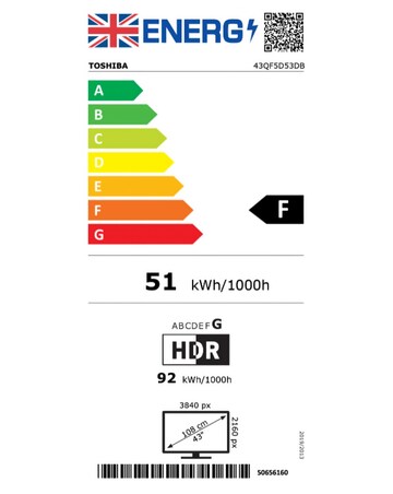 Toshiba Fire 43QF5D53DB 43in Smart 4K UHD HDR QLED TV