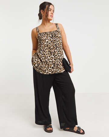Simply Be Leopard Crinkle Ruched Strap Cami