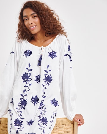 Joanna Hope Embroidered Beach Dress