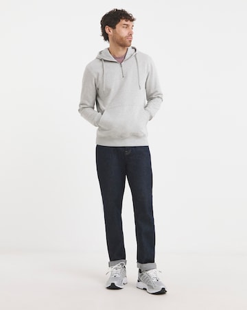 1/4 Zip Hooded Sweatshirt- Grey Marl