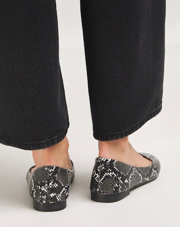 Clarice Square Toe Snake Ballerina Shoes Extra Wide EEE Fit