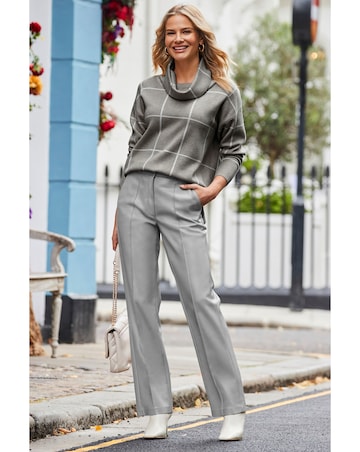 Sosandar Cowl Neck Check Jumper