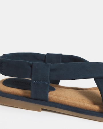 Violeta Tubular Leather Flat Sandals - Extra Wide Fit (EEE)