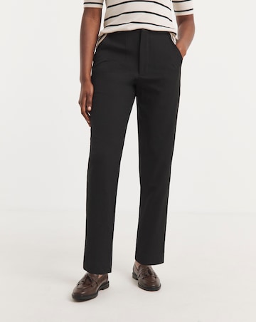 Black Stretch Twill Tapered Trousers