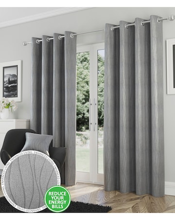 Goodwood Thermal Light Filtering Textured Embossed Eyelet Curtain