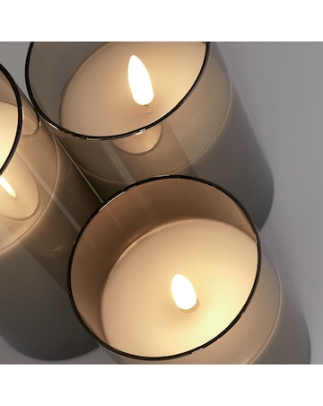 Set of 3 Smoked LED Candles