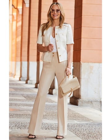 Sosandar Short Sleeve Boucle Jacket