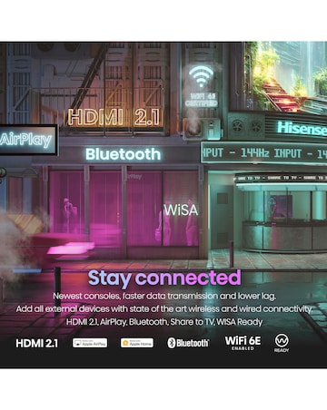Hisense 55in 55E7KQTUK PRO Smart 4K UHD HDR QLED TV with 144Hz Game Mode Pro