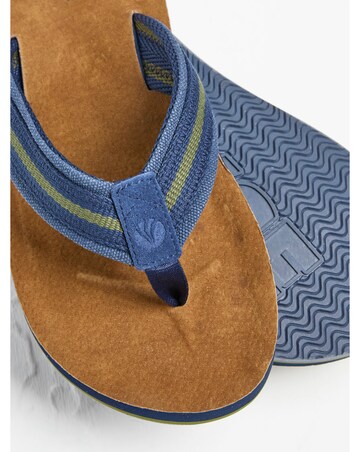 FatFace Burcott Flip Flop - Tan/Blue