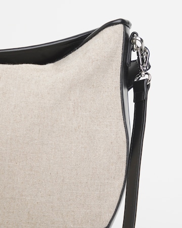 Canvas & PU Mix Shoulder Bag